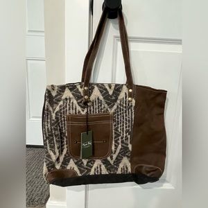 Myra Bag Brown Canvas Tote